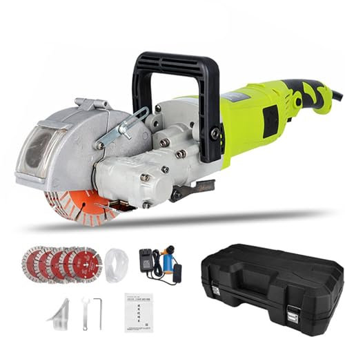 VNNHGB Rainureuse Murale électrique 4000 W, Machine de découpe de rainures murales, Largeur de Coupe 30 mm, Profondeur 36 mm, pour béton, Ciment, Brique, marbre (Vert)