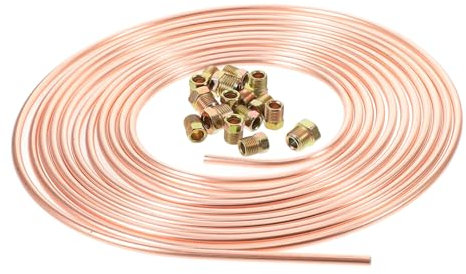 CLISPEED 1 Set Kit Tubo Rame Rivestito Tubo Flessibile con Raccordi Flare Invertito Alta Durabilità e Design Elegante Compatibile con Diversi Auto