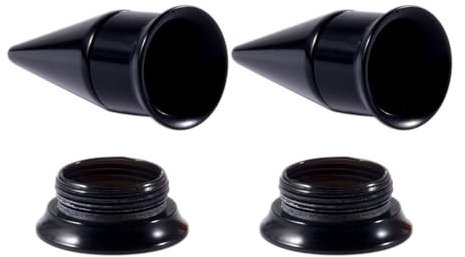 Lirzxin Ohr Plug Set Tunnel 14mm, 2 Stück Ohr Tunnel Acryl Herren Damen Single/Double Flared 2 In 1 Austauschbare Geometrisch Form Ohrring Plug Dehnstab 14mm Schwarz