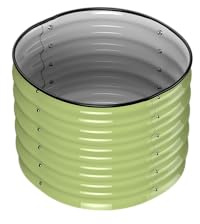 HOFGARTEN 60x60x42 cm Potager Surélevé Rond en Métal | Bac Potager Extérieur pour Jardin | Fond Ouvert | Extensible avec Kits d’Extension (42 cm Haut, Verde, 1 Pièce)
