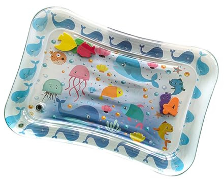 HAMPPLIES Colchoneta Inflable de Agua para Gatear Cojín de Estimulación Sensorial Tapete de Acuático para Bebés Diseño de Mundo Submarino para Agua Varios estilos