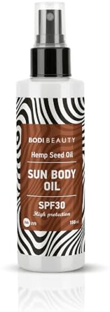 BODI BEAUTY Aceite Solar Bronceador SPF 30 150 ml Aceite de Cáñamo Spray