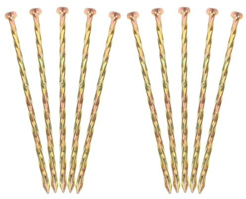 GANAZONO Lot de 10 Clous De Jardinage en Acier Au Carbone 15 Cm Spirale, Fixation De Bordure Et Gazon Synthétique, Piquets Paysagers Robustes pour Aménagement Extérieur