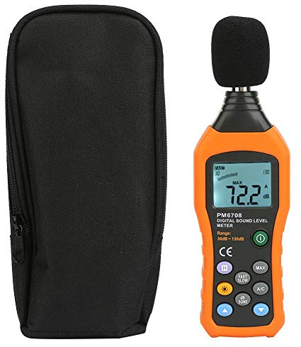 Misuratore del livello del suono digitale GearWell, misuratore di misurazione del rumore di picco, misuratore di visualizzazione LCD ad alta precisione, per rumore ambientale,