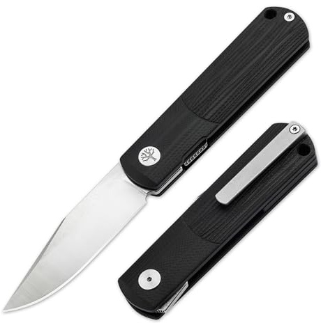 Böker Solingen® BRLW - Premium Barlow Taschenmesser mit G10 Griff schwarz - Gentleman Klappmesser edel mit Linerlock - Einhandmesser klein mit Flipper Klinge aus MagnaCut mit Etui - Made in Germany