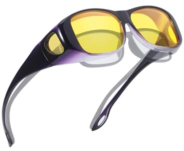 Myiaur Überzieh Lunettes de conduite de nuit pour femmes - Verres jaunes polarisés avec protection contre l'éblouissement - Idéales pour la conduite de nuit sous la pluie, le brouillard et la neige
