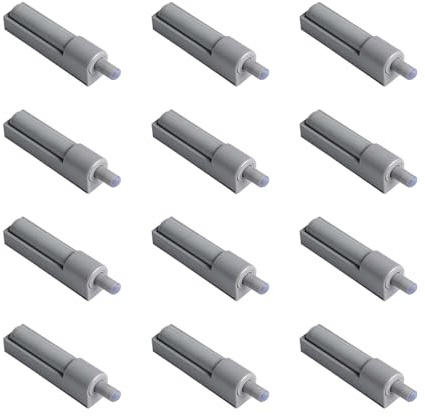 Soft Close Dampers Push to Open Door Catches Adjustable Cabinet Door Buffer Grey Straight Type, Plastic and Rubber Silent Damper for Wardrobe Kitchen Cabinet Cupboard Furniture Doors
