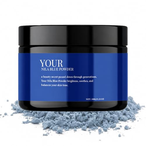 Nila Powder Marocko för ansikte och kropp, Blue Nila Powder Moroccan, maskpulver ansiktsmask för djuprengöring, fuktgivande, lugnande och porförminskning