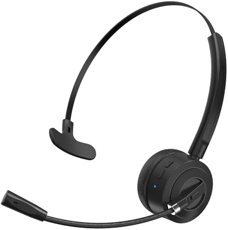 ShinePick Bluetooth Headset mit Mikrofon, BT 6.0 Technologie, Geräuschunterdrückung, Kabelloses Headset für Büro, Fernarbeit & Callcenter – Super Leicht & Ultra Komfortabel