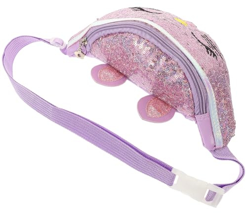 PLAFOPE Bauchtasche für Partys Zufälliger Stil und Spaziergänge mit Hund Violette aus Pu Modische und Multifunktionale Kindertasche mit Großer Kapazität Katzen für Mädchen