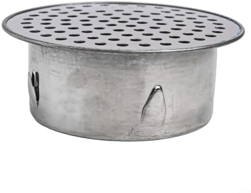 MKTOLHUS - Inserto di scarico a pavimento in acciaio inox, anti-intasamento, design cavo, per tubi in PVC, balcone, giardino, tetto, argento, facile installazione, filtro detriti (90 tubi)
