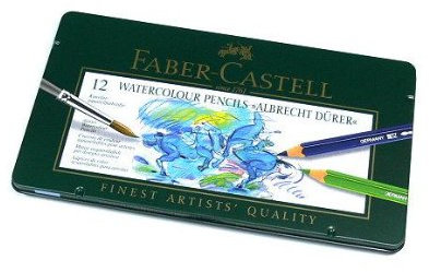 RCECHO® Faber Castell Bleistifte Aquarellstifte Wasserlösliche Tin Box 12 117512 PB380 174; Vollversion Apps Ausgabe