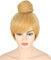Topcosplay Women's Wig Short Straight with Bun Cosplay Costume Wig Party Hair Gold Blonde