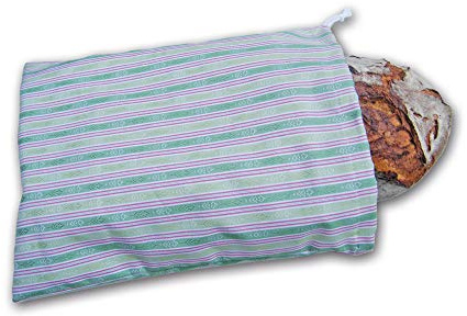 Kitzmüller - Brot- & Brötchen-, Universalbeutel mit Kordel - Blumenwiese Grün- Baumwolle, ca.30x40cm