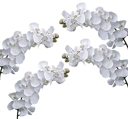 cn-Knight Tropische künstliche Blumen, 4 Stück, 71,1 cm langer Stiel, Schmetterlings-Orchidee, große Größe, lebensechte Phalaenopsis, fühlt sich echt an, Mottenorchidee für Hochzeit, Braut,