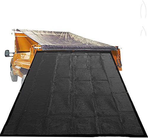 VEVOR Dump Truck Mesh Tarp 7'X14', Black Mesh Tarp with Grommets, Heavy Duty Mesh Tarp with 6'' Pocket Opening Shade Mesh Tarp, PVC Coated Trailer Tarp, for Truck Bed Cover
