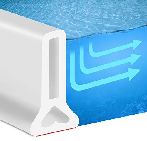 New Collapsible 67 Inch Shower Threshold Water Dam Collapsible Bath Shower Barrier Water Stopper Retention System Dry and Wet Separation for Bathroom Kitchen and More (5.6ft)