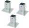 Alberts 211882 - Juego de 3 casquillos de rosca para postes redondos o cuadrados, galvanizados en caliente, 71 x 71 mm