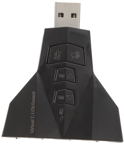 OSALADI Adaptateur Audio Externe USB 7.1 Canaux 3D Stéréo, Compatible Systèmes D'exploitation Populaires, sans Pilote ni Alimentation, Double Sortie Audio et Double Entrée Micro