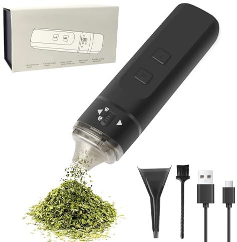 hzuisst Grinder Especias Eléctrico, Mini Grinder Electrico, Recargable por USB Grinder con Cepillo de Limpieza y Medio Embudo, Ø 37mm