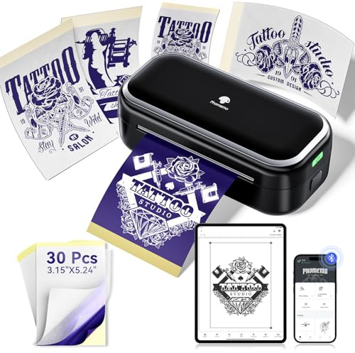 Phomemo TP31 Termocopiadora Tattoo, Impresora Termica Tattoo, Impresora Tatuajes con 30 Hojas de Papel de Transferencia para Tatuajes, Compatible con Smartphone y Tablets