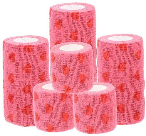 DEARMAMY Sports Wraps 6 Rolls Set, Self-Adhesive Breathable Muscle Athletic Tape for Injury Support and Sports Therapy