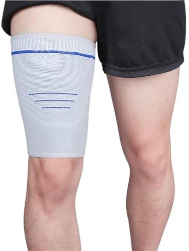 LYXYGMV 1 funda de compresión for muslos, antideslizante, transpirable, for cuádriceps e isquiotibiales, for la parte superior pierna, for mujeres y hombres Para Fitness, Ejercicio(Black,L)