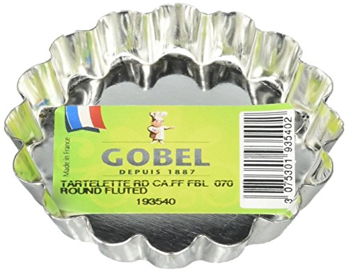 Gobel - Moule à Tartelette ronde cannelée - fer blanc matière écoresponsable - fond fixe - Ø70/60 mm h10 mm - Fabriqué en France