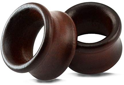 ZeSen smycken brunt trä organiska örontunnlar pluggar stretchmått (tjocklek = 0g(8mm), 00g(10mm), 1/2(12mm), 9/16(14mm), 5/8(16mm), 11/16(18mm), 3/4(20mm), 7/8(22mm), 1(25mm))