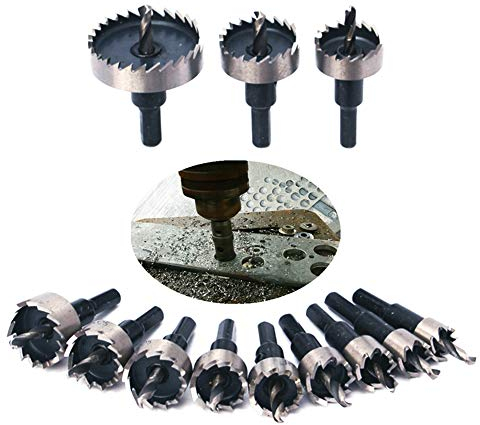 Ensemble de scie trépan, 15-500MM HSS Scie emporte-pièce pour inox, métal, bois, 12 pièces