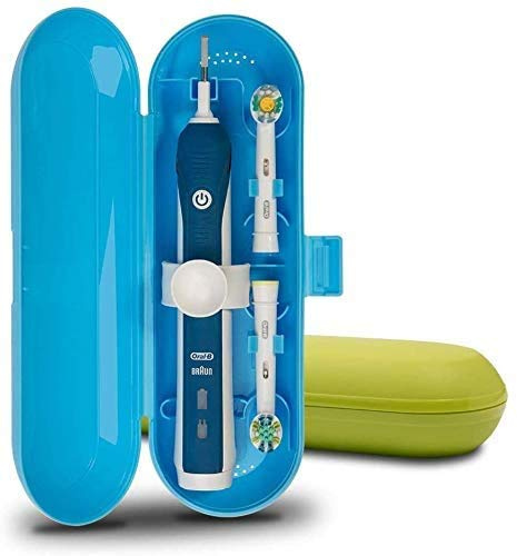 Nincha Reiseetui für elektrische Zahnbürste - Robustes Kunststoff - Aufbewahrungsetui - 2 Packungen （Blau & Grün）Kompatibel mit Oral-B Zahnbürste