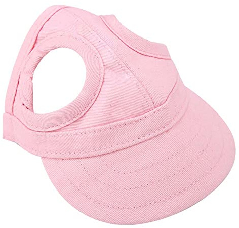 Einstellbare Haustier Hund Baseball Cap Sport Cap Hut Outdoor Hut Sonnenschutz Baseball Cap Visier Design Hund Sport Hut mit Ohrlöcher(S-Rosa)