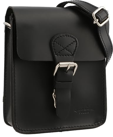 Gusti Lenkertasche Leder- Cadel E. Umhängetasche Gürteltasche Bauchtasche Fahrradtasche Ledertasche Vintage Schwarz Leder