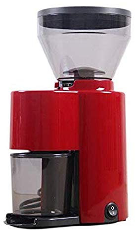 CGOLDENWALL ZD-10 Electric Bean Grinding Machine Semi-Automatic Coffee Bean Grinder Burr Coffee Mill Nut and Spice Maker (220V, Red)