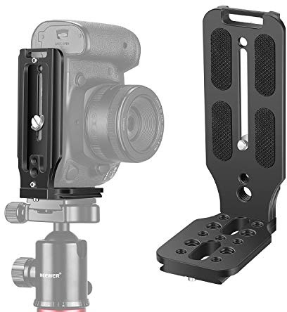 NEEWER L förmige Halterung,vertikale QR Platte,universelle DSLR Kamera,L Halterung mit 1/4 Schraube Arca Basis,kompatibel mit DJI Ronin Zhiyun Weebill Nikon Canon Sony Panasonic DSLR Kamera(Schwarz)