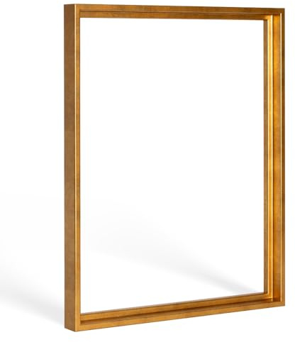 Bildershop-24 Schattenfugenrahmen mit Schattenfuge Lemgo für Keilrahmenbilder und Leinwände 45x60cm Gold Blattgold