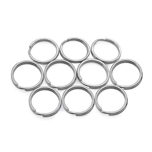 LABEN Stainless Steel Diameter 16mm Split Key Ring Key Chain Connector 20 Pieces
