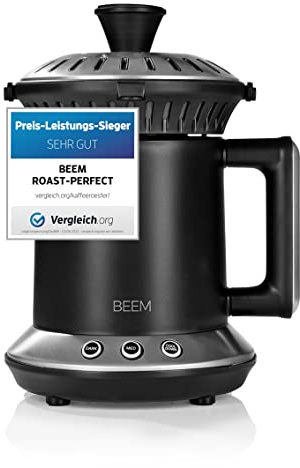 BEEM ROAST-PERFECT kafferostare inkl. högkvalitativ 200 g råkaffe-brasil (ingen rostning 2 justerbar rostningsgrad | intervallrostning [rostfritt stål, borosilikatglas