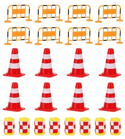 TOYANDONA Mini Pylonen Miniatur Pylonen Leitkegel Warnkegel Pylone Hütchen Verkehrskegel Markierungshütchen Markierungskegel für Modellbau Fußballtraining Straßensperre Spielzeug 24 Stück