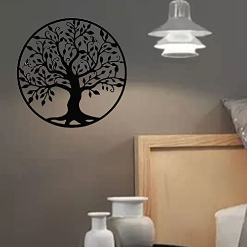 LIKEUDO 50cm Wall Hängende Lebens Baum Metall Wanddekoration Wohnzimmer Wandkunst Dekoration Wandbild Ornamente Family Geometrische Dekor