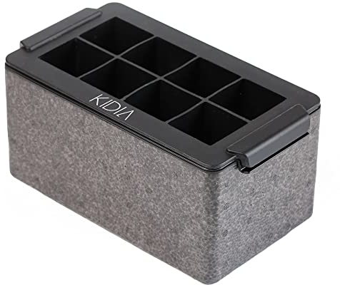 Kidia Clear Ice Eiswürfelform aus Silikon, 5 x 5 cm Würfel, Old Fashioned Edition