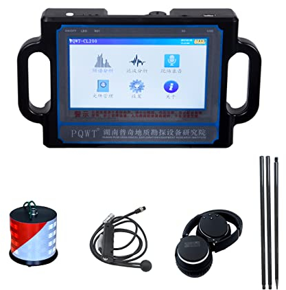 PQWT CL200 Detector de Fugas de Agua Acústico para Tuberías en Paredes y Suelos Interiores Exteriores Kit de Detección Profesional 2 Metros Profundidad Pantalla LCD Táctil Auriculares Reductor Ruido