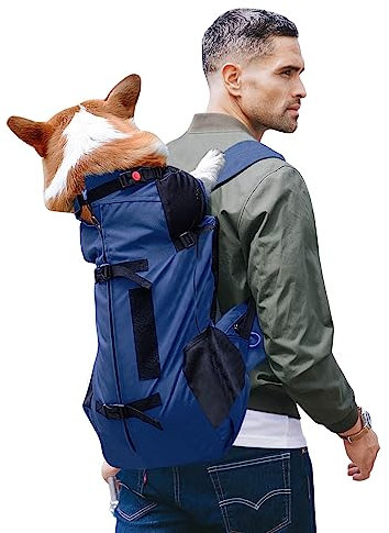 Galatée Hunde -Rucksack, Hundeträger Verstellbarer Rucksack, Vollständig Belüftet, Hundeträgertasche, Haustier -Rucksack Für Das Gehen Im Freien Im Freien, Das Bergklettern Zu Gehen(Blau)