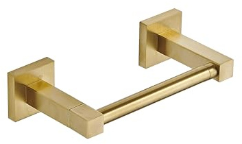 Toilettenpapierhalter, gebürstetes Gold Double Post Pivoting Quadratische Tissue Halter Rollenhalter Aufhänger Toilettenpapierständer Edelstahl Moderne Wand montiert
