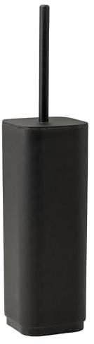 GEDY | Scopino WC Seventy Ekoplà, Scopettino Bagno Realizzato con Materiale Riciclato, Colore Nero Matt, 9x9x38,8cm, Made in Italy