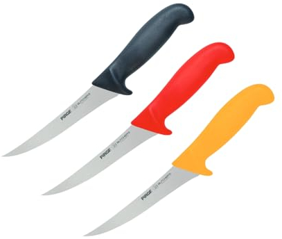 Pirge Butcher's Made in Germany Profi Ausbeinmesser Set 13 cm - Metzgermesser - Fleischermesser - Stechmesser - Harter Edelstahl Schlachtermesser - Ergonomisches Griffdesign