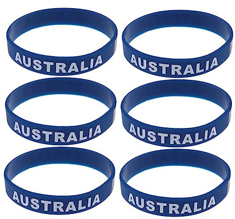 BRIGHTFUFU 6 Stück Silikonarmband Mit Länderflagge Australien Trendige Armbänder Für Sportarmbänder