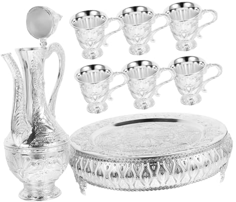 Zerodeko Caraffe Per Vino Teiera Turca Bollitore Per Vino Stile Retrò Kit Bicchieri Artistici Set Teiere Vintage Contenitori Multiuso