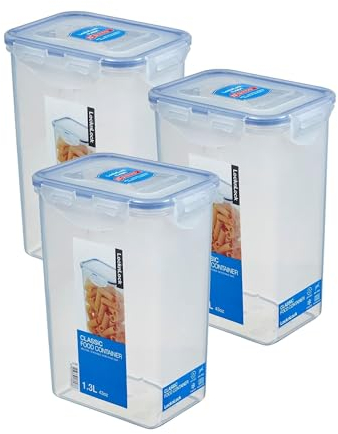 LocknLock Set of 3 HPL809 containers, 1.3 litres, dimensions (L x W x H): 135 x 102 x 185 mm, suitable for freezing and microwave