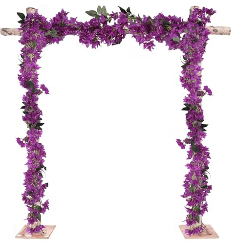 IPOPU Künstliche Bougainvillea-Blumen-Girlande, 2 Stück, künstliche Bougainvillea-Reben, lange Pflanze, künstliche Bougainvillea-Kränze für Tafelaufsätze, Tischläufer, Hochzeitsbogen, Wanddekorationen